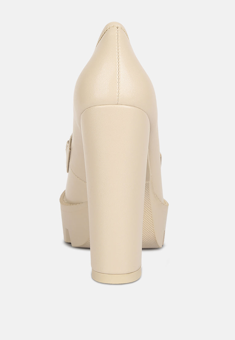  CORINNE Beige Chain Embellished Chunky Loafers