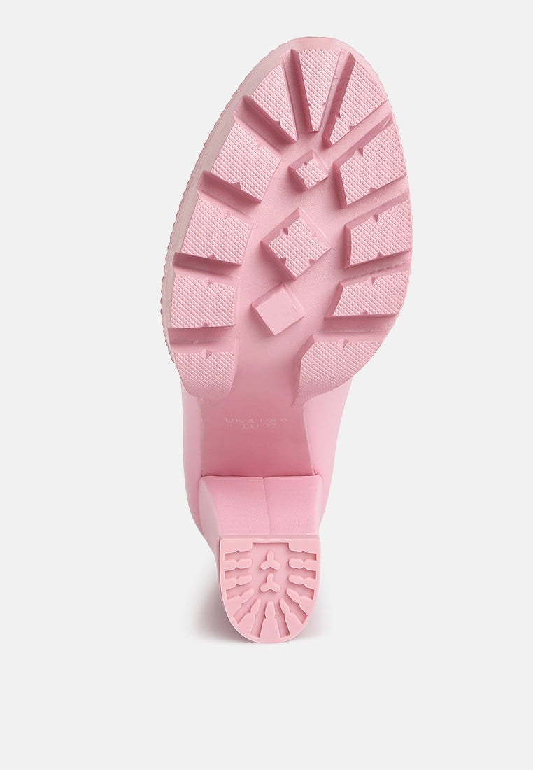  CORINNE Pink Chain Embellished Chunky Loafers