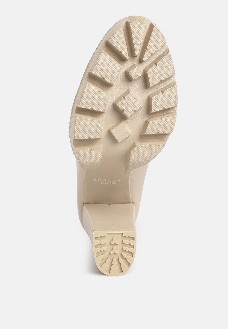  CORINNE Beige Chain Embellished Chunky Loafers
