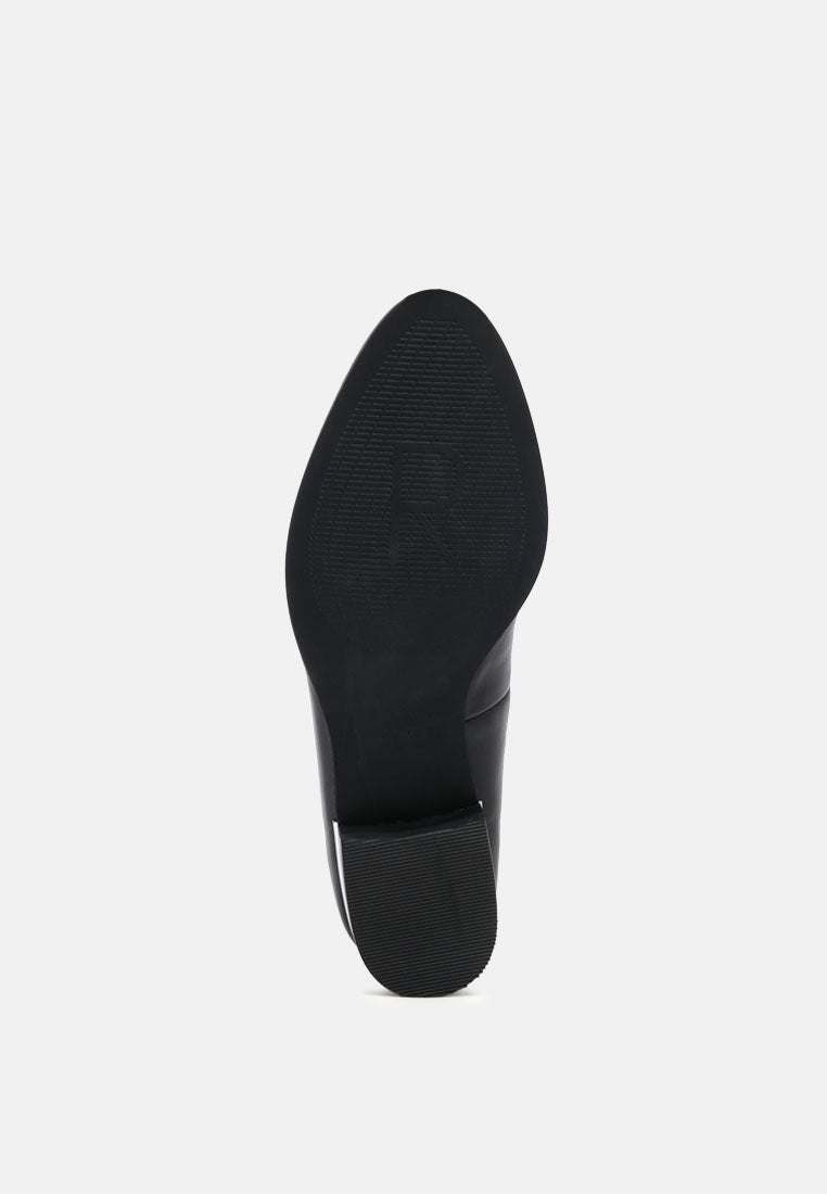 ANNA Black Leather Slip-on Loafers