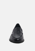  ANNA Black Leather Slip-on Loafers