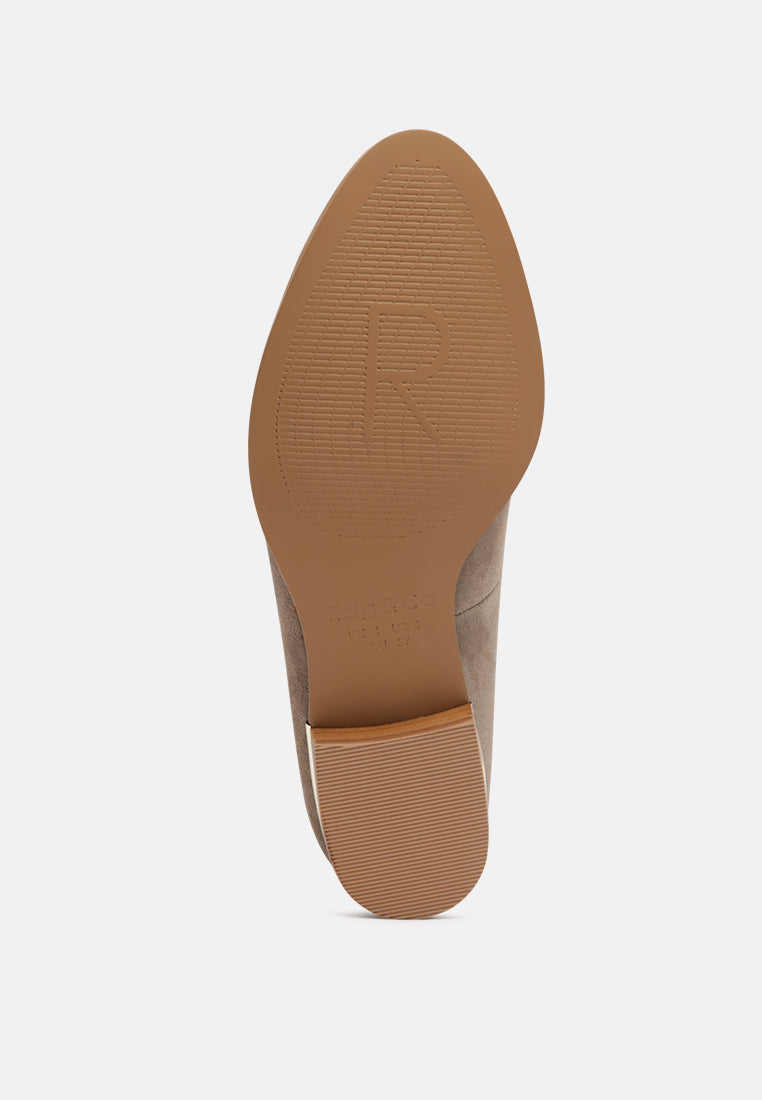  ANNA Taupe Suede Leather Loafers