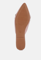  ASTRE Pearl Embellished Shimmer Mules In Blush