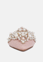  ASTRE Pearl Embellished Shimmer Mules In Blush