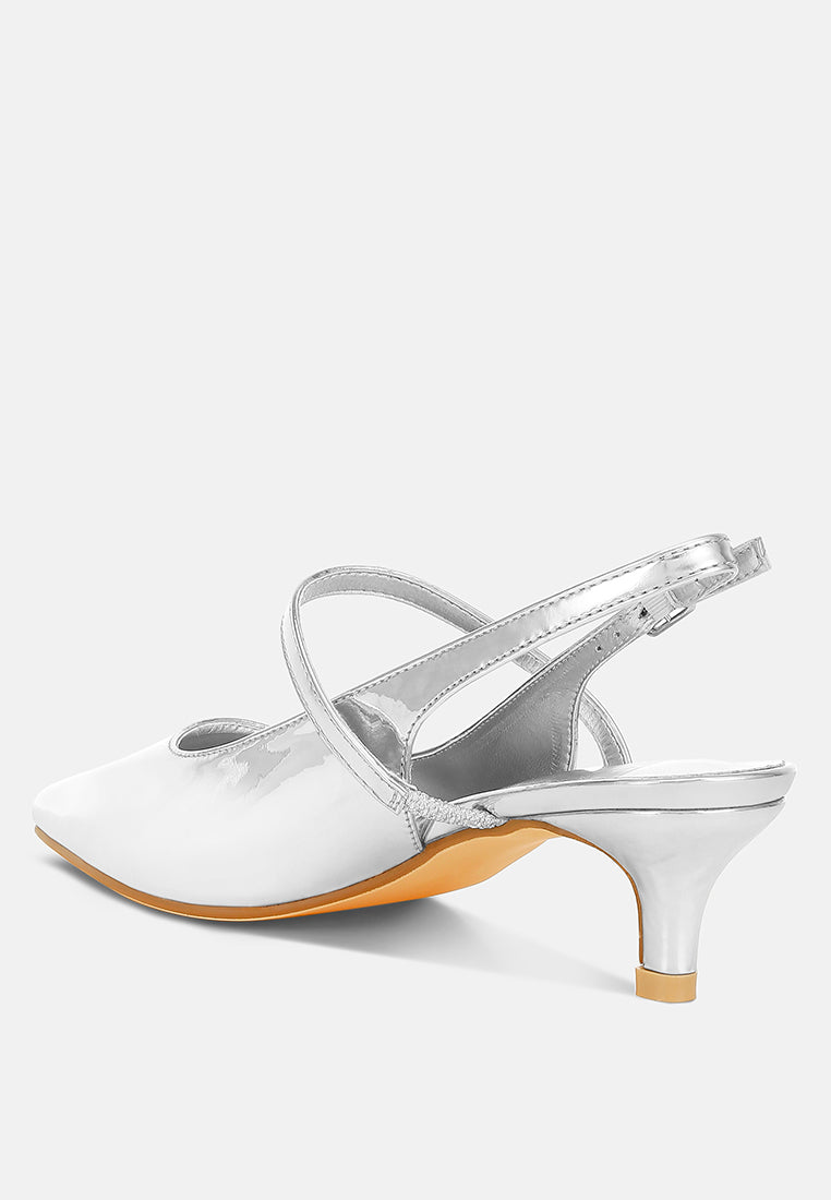  Abloom Kitten Heel Slingback Sandals