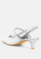  Abloom Kitten Heel Slingback Sandals