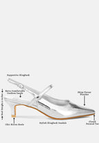  Abloom Kitten Heel Slingback Sandals