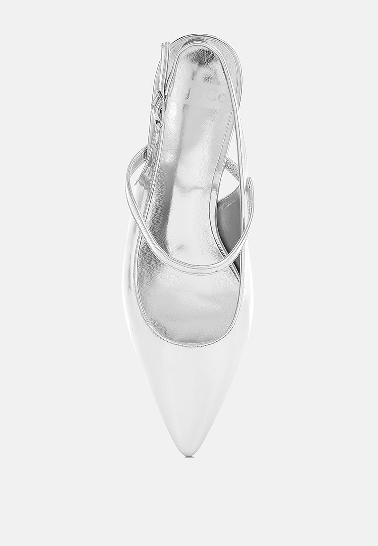  Abloom Kitten Heel Slingback Sandals