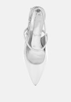  Abloom Kitten Heel Slingback Sandals