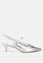  Abloom Kitten Heel Slingback Sandals
