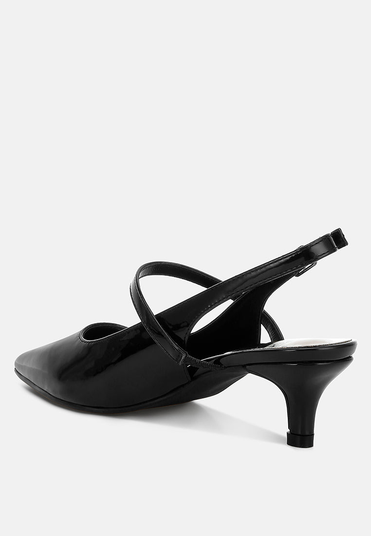 Abloom Kitten Heel Slingback Sandals