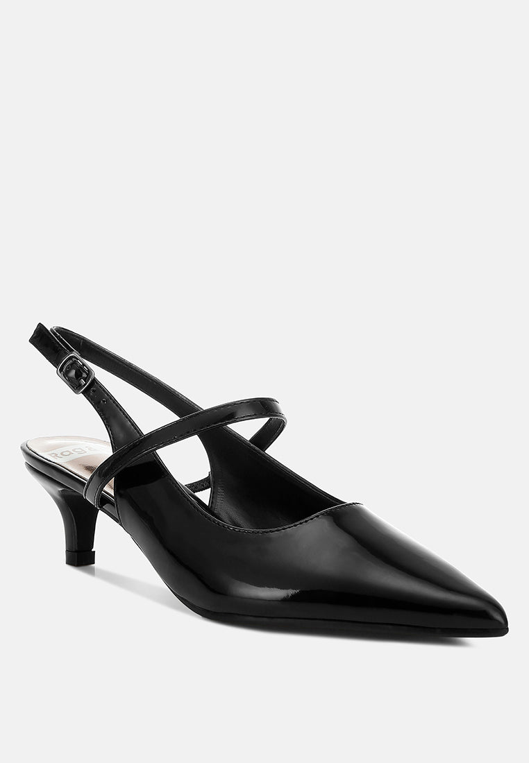  Abloom Kitten Heel Slingback Sandals