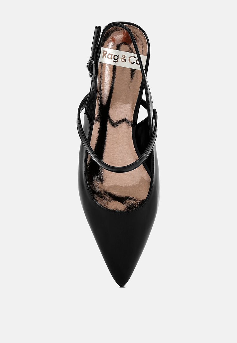  Abloom Kitten Heel Slingback Sandals