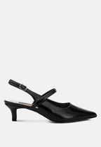 Abloom Kitten Heel Slingback Sandals