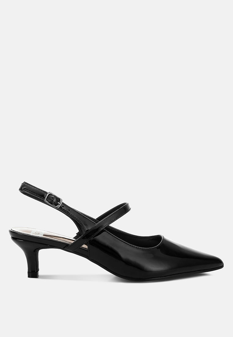  Abloom Kitten Heel Slingback Sandals