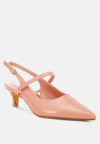  Abloom Kitten Heel Slingback Sandals