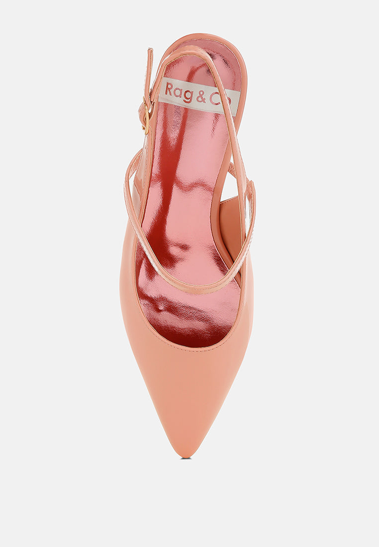  Abloom Kitten Heel Slingback Sandals