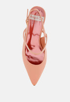  Abloom Kitten Heel Slingback Sandals