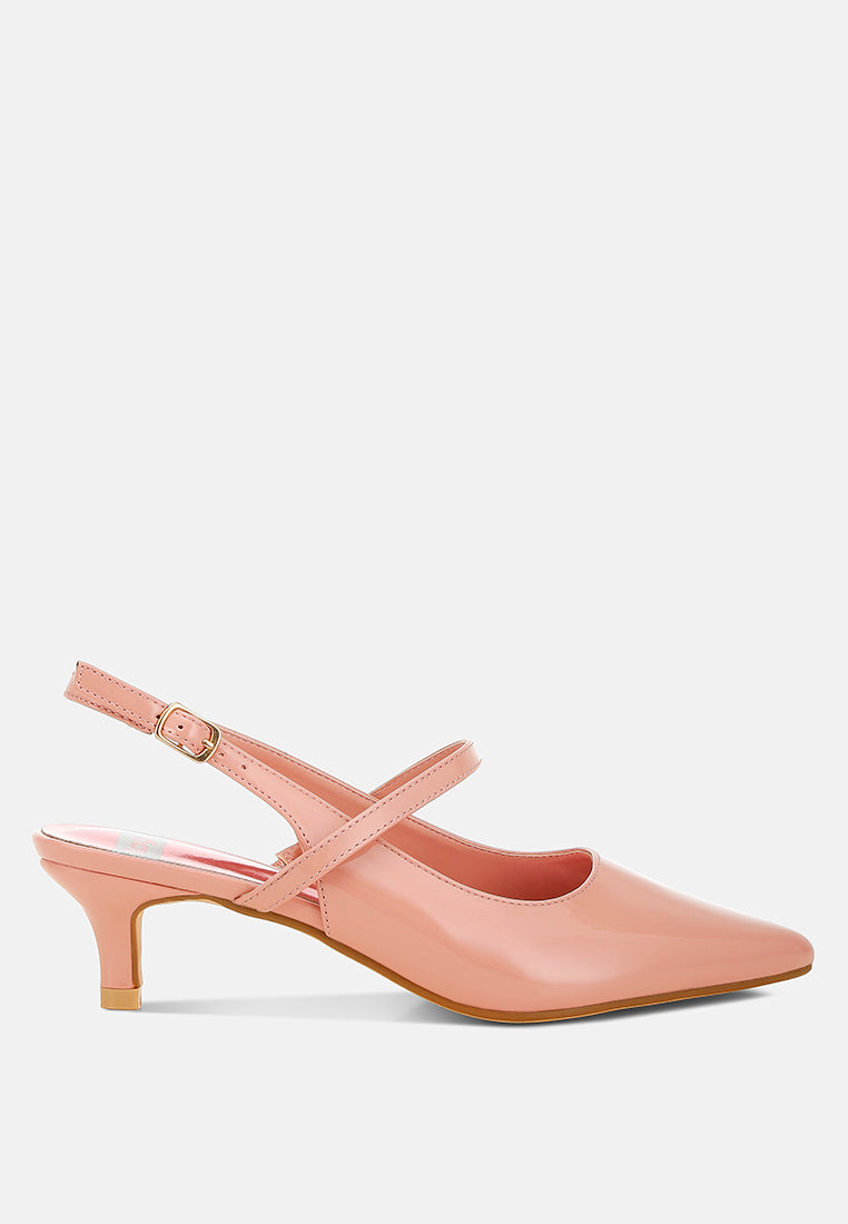  Abloom Kitten Heel Slingback Sandals