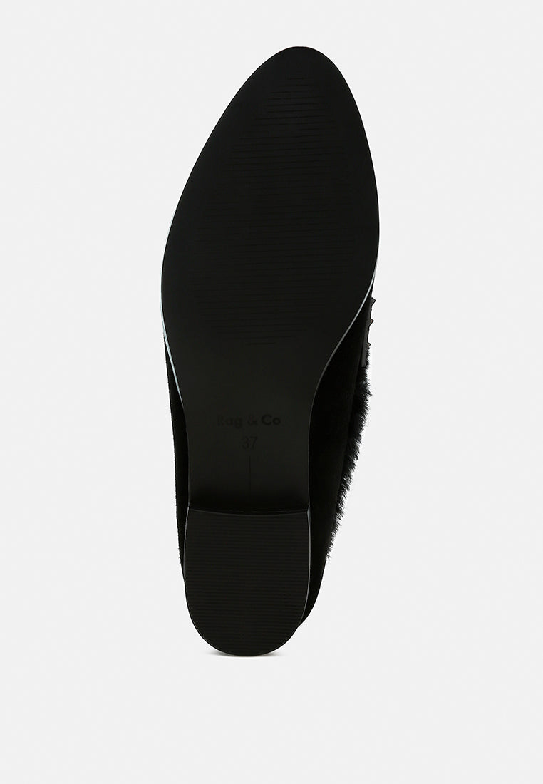  Allie Fur Trim Genuine Suede Loafers
