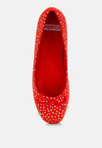  Apollon Bow Detail Foil Print Suede Ballerinas