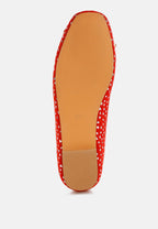  Apollon Bow Detail Foil Print Suede Ballerinas