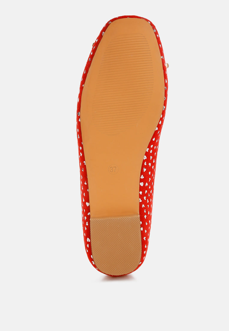  Apollon Bow Detail Foil Print Suede Ballerinas