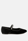  Aralia Velvet Mary Jane Ballerinas