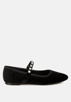  Aralia Velvet Mary Jane Ballerinas