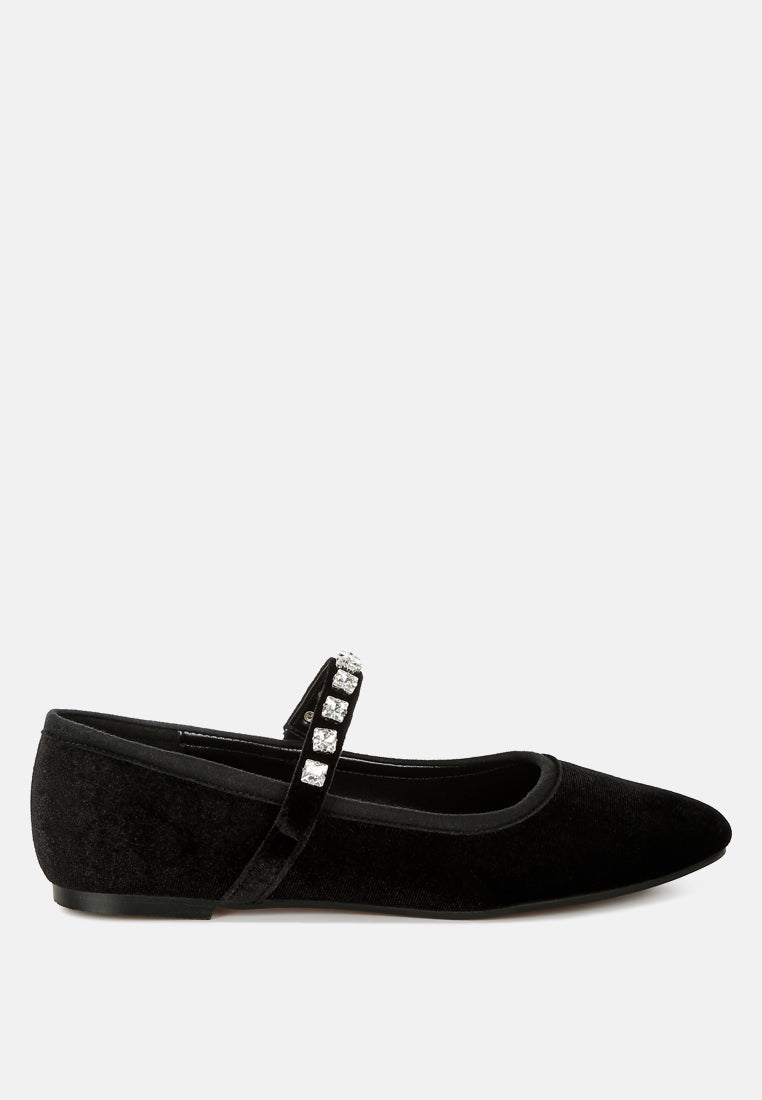  Aralia Velvet Mary Jane Ballerinas
