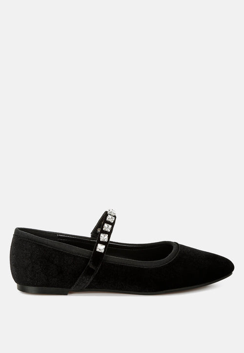  Aralia Velvet Mary Jane Ballerinas