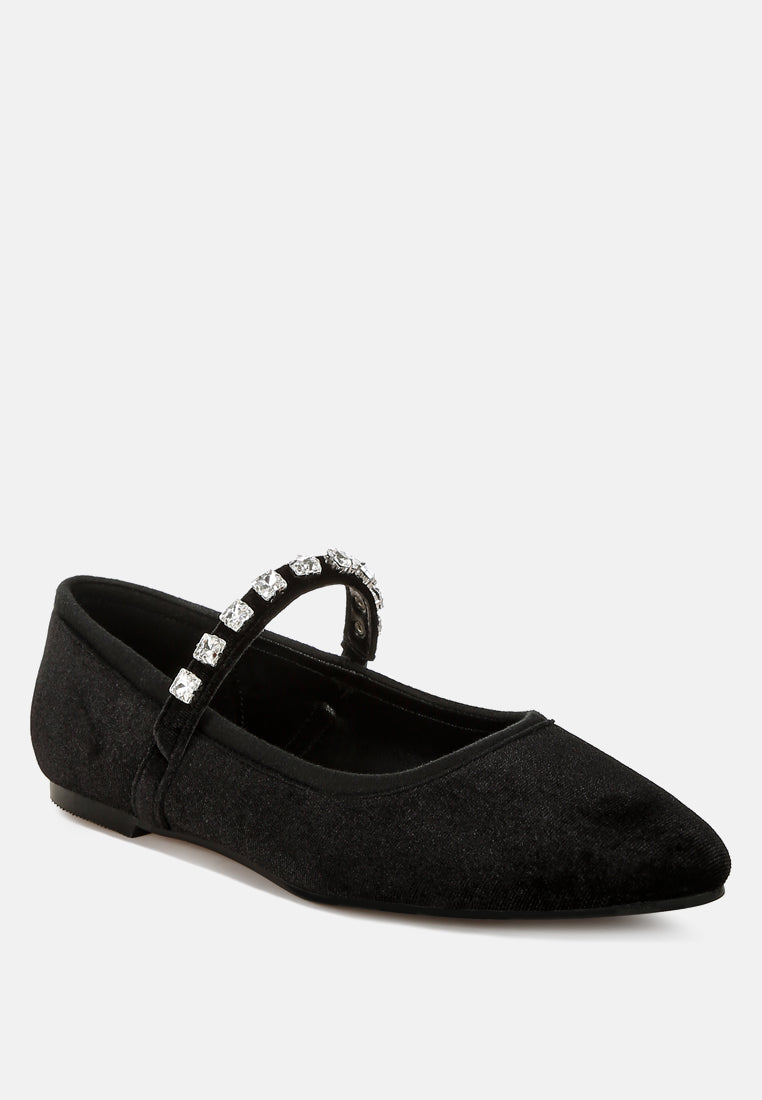  Aralia Velvet Mary Jane Ballerinas