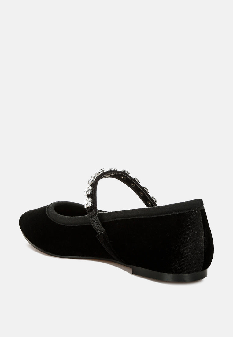  Aralia Velvet Mary Jane Ballerinas