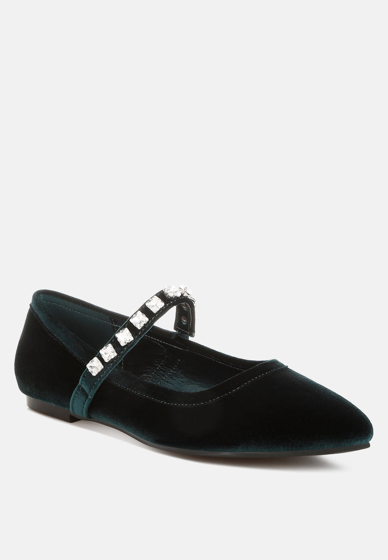  Aralia Velvet Mary Jane Ballerinas