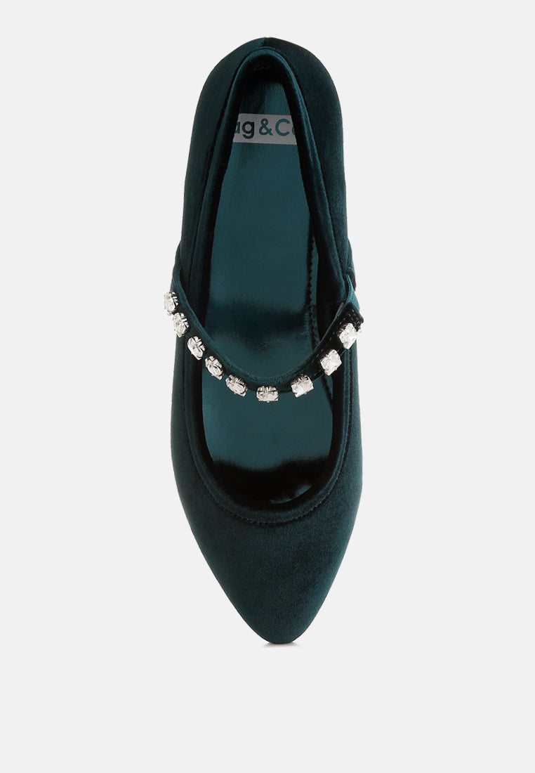  Aralia Velvet Mary Jane Ballerinas