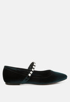 Aralia Velvet Mary Jane Ballerinas
