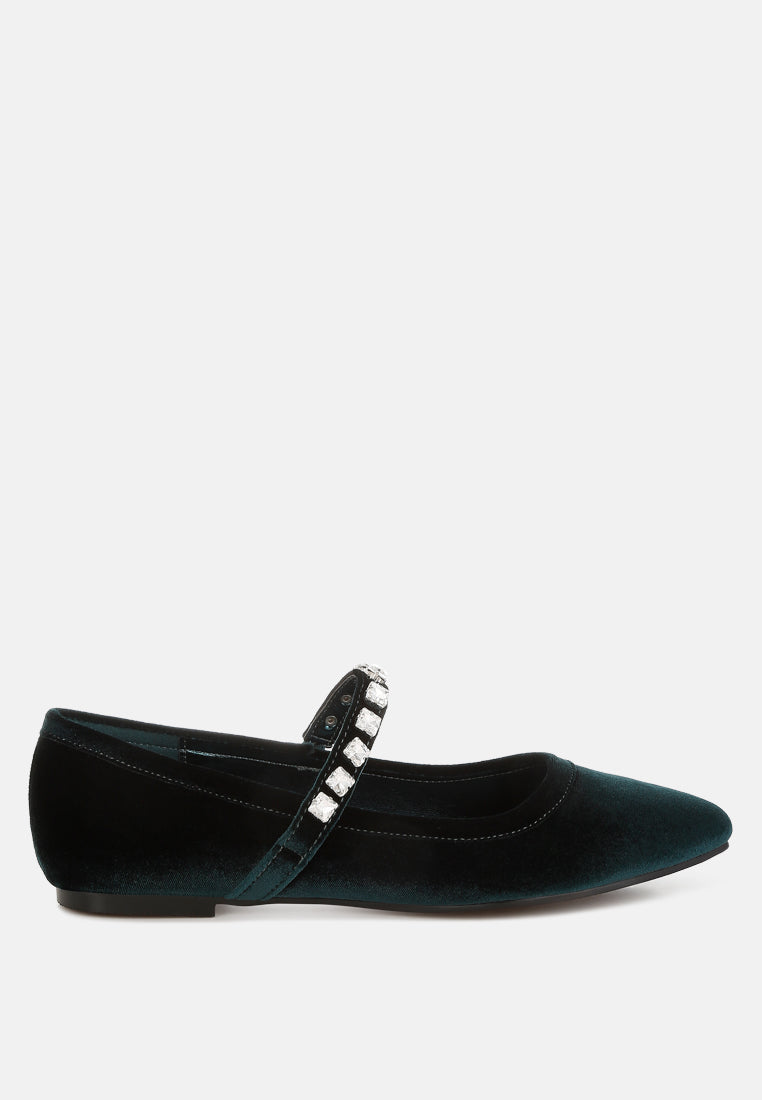  Aralia Velvet Mary Jane Ballerinas