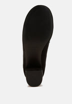  Astra Block Heel Genuine Suede Loafers