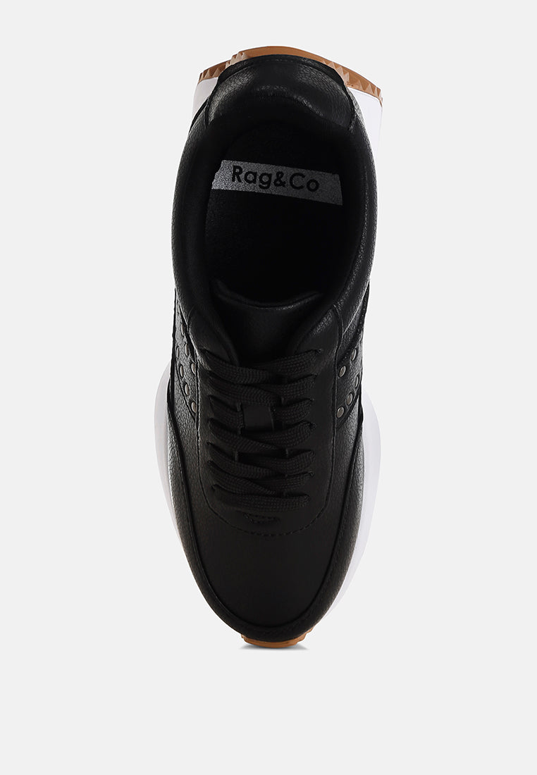  Athion Studded Real Leather Sneakers