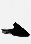  BATISTE Black Velvet Handcrafted Mules