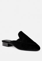  BATISTE Black Velvet Handcrafted Mules