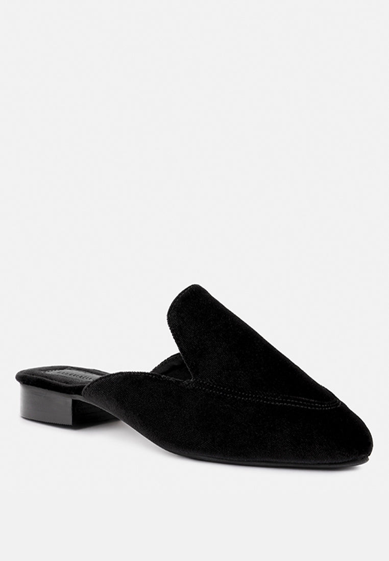  BATISTE Black Velvet Handcrafted Mules