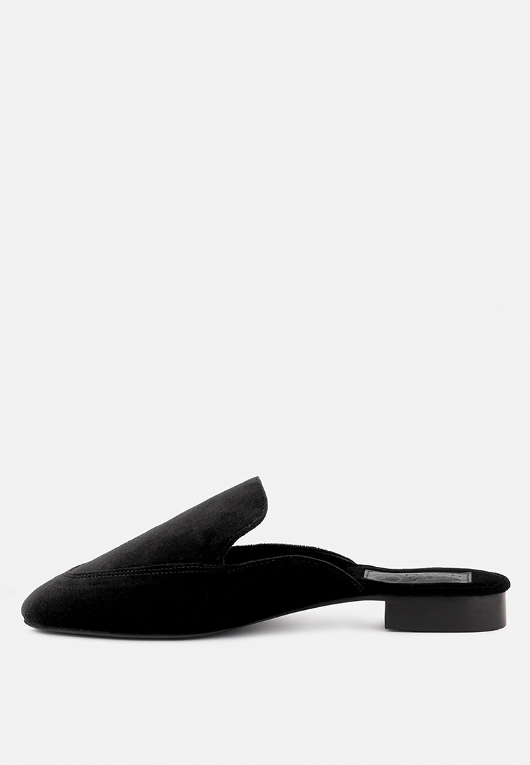  BATISTE Black Velvet Handcrafted Mules