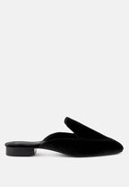  BATISTE Black Velvet Handcrafted Mules