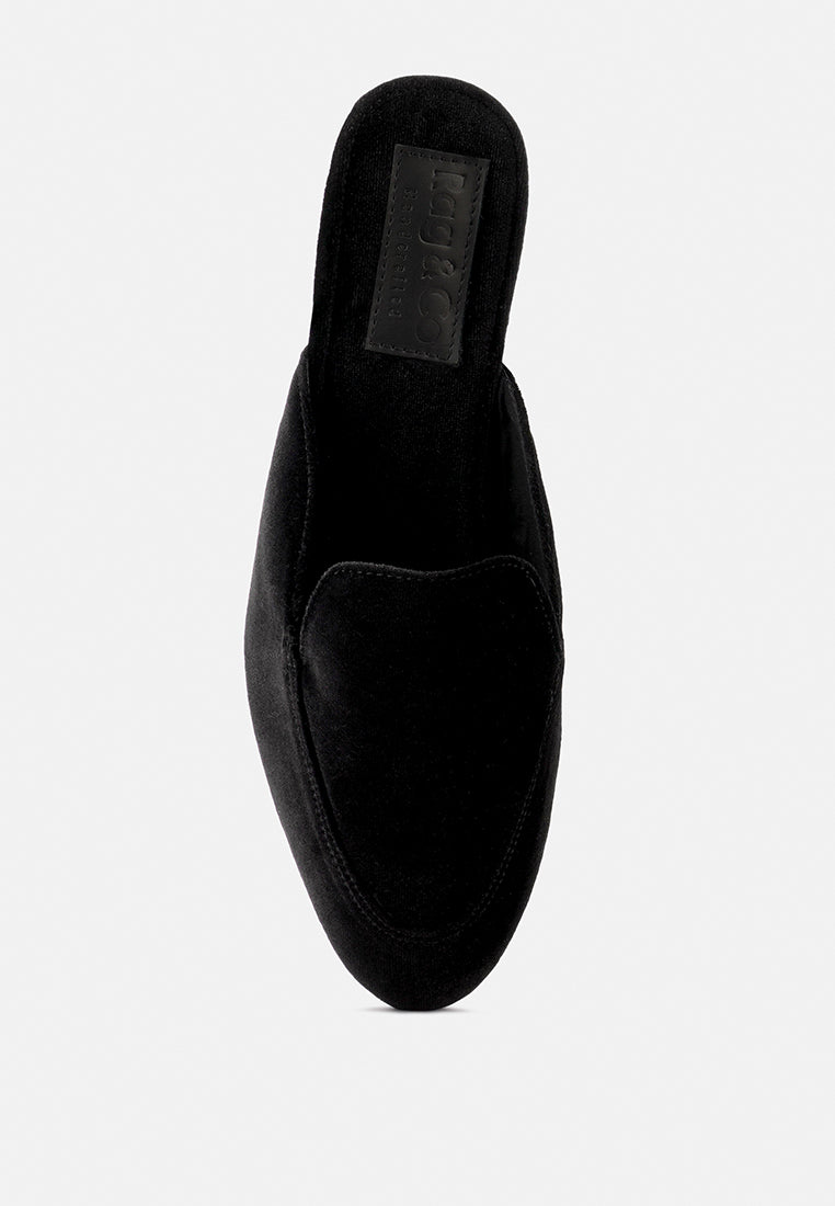  BATISTE Black Velvet Handcrafted Mules