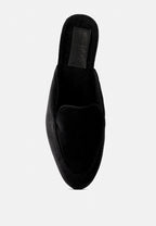  BATISTE Black Velvet Handcrafted Mules
