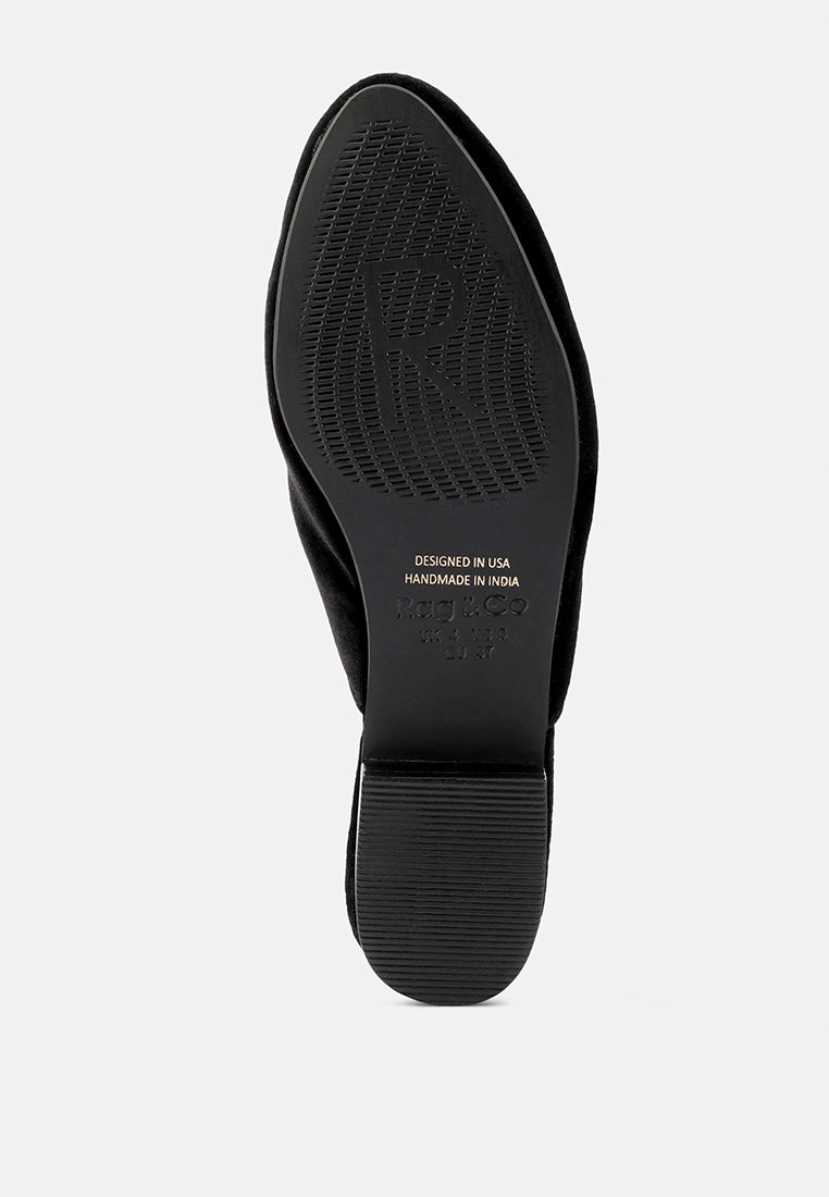  BATISTE Black Velvet Handcrafted Mules