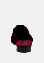  BATISTE Burgundy Velvet Handcrafted Mules