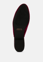  BATISTE Burgundy Velvet Handcrafted Mules