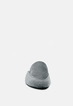  BATISTE Grey Velvet Handcrafted Mules